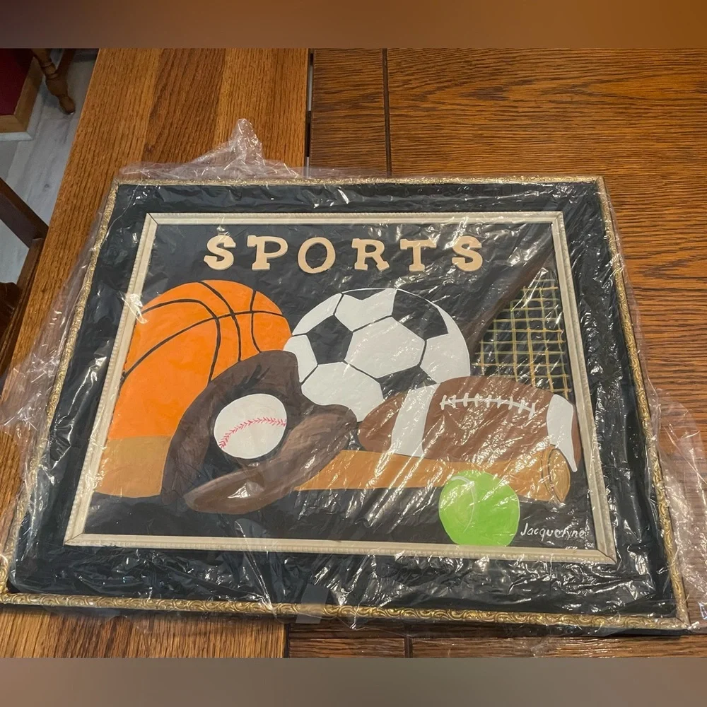Sports Wall Art Print in Black and Orange by